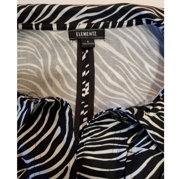 EUC Vintage Zebra Print Light Cotton Jacket 3/4 Sleeve and Cinched Waist -Size S - Picture 8 of 10